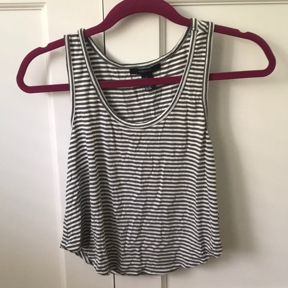 Green and white striped shirt